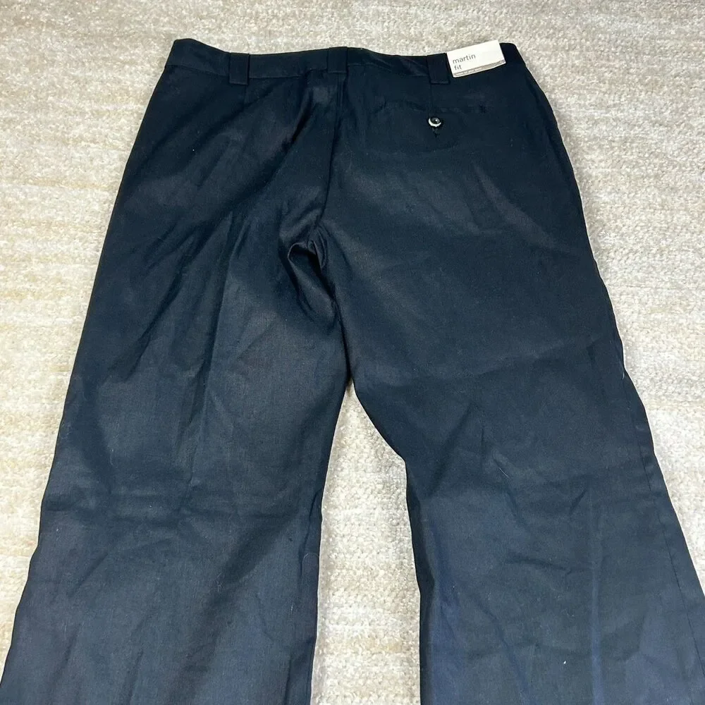 Banana Republic Pants Womens 6 Martin Fit Stretch Linen Blend Black Wide Leg VTG